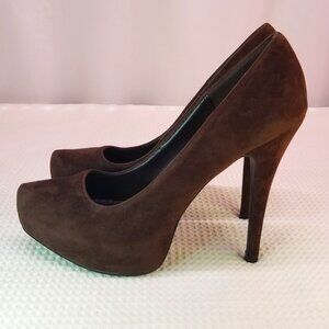 Qupid Women's Brown Platform Pumps Size 6